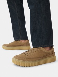 Clarks Sneakersy Torhill Lace 26184418 Brązowy
