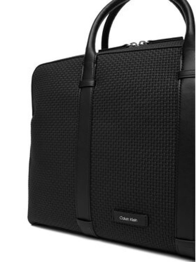 Calvin Klein Torba na laptopa Embossed Woven Commuter LV04D3207G Czarny