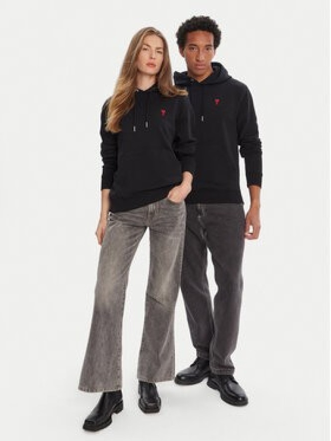 AMI Paris Bluza BFUSW235.730 Czarny Regular Fit