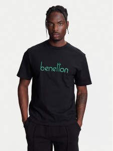 United Colors Of Benetton T-Shirt 3MI6U109O Czarny Oversize
