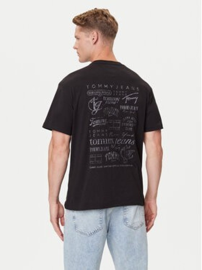 Tommy Jeans T-Shirt Archive Logos DM0DM21584 Czarny Relaxed Fit