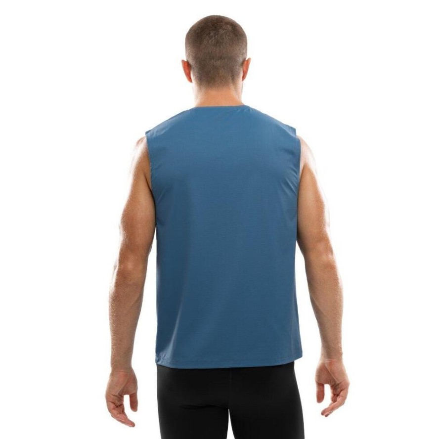 Męska koszulka do biegania bez rękawów Fitness Siroko Paine Blue