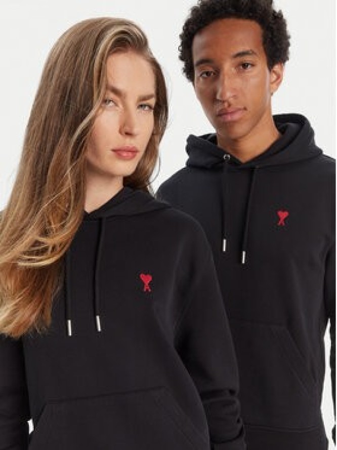 AMI Paris Bluza BFUSW235.730 Czarny Regular Fit