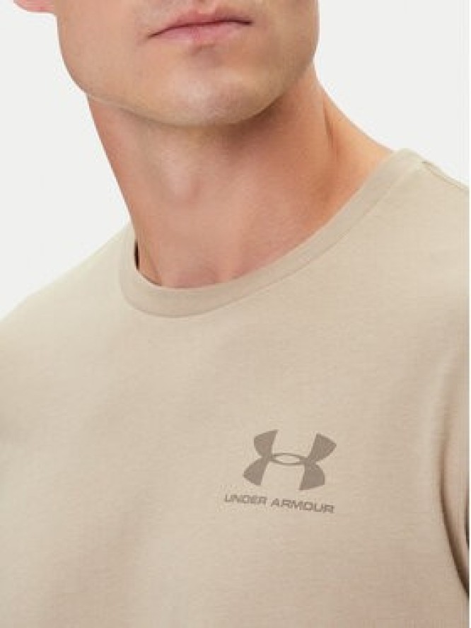 Under Armour T-Shirt UA Left Chest Logo 1326799 Beżowy Loose Fit