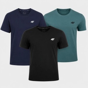 ZESTAW KOSZULEK MĘSKICH 4F 3PAK KOMPLET NA CO DZIEŃ T-SHIRT SPORTOWY