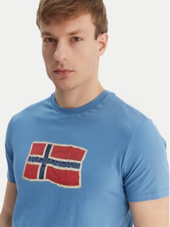 Napapijri T-Shirt S-Mahsa NP0A4FZB Niebieski Regular Fit
