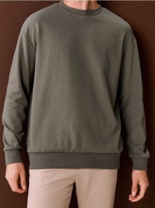 Bluza crewneck basic - zielony