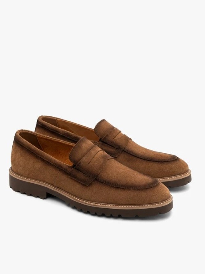Welurowe mokasyny w stylu casual