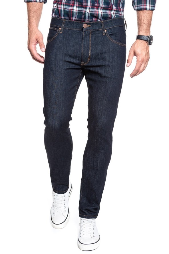 WRANGLER LARSTON MĘSKIE SPODNIE JEANSOWE JEANSY DARK RINSE W18SP690A 112127578