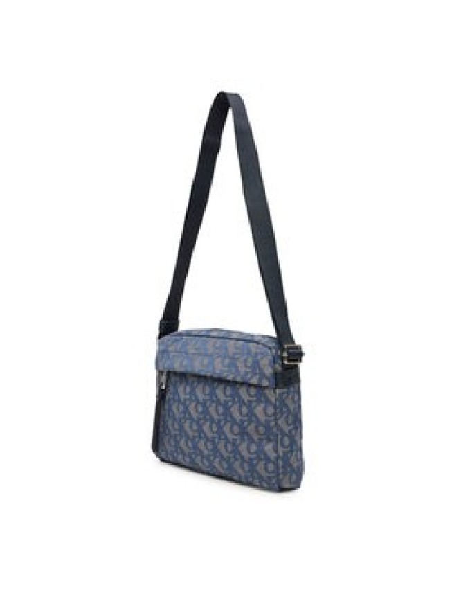 Calvin Klein Saszetka Slouched Monogram Mini Zip Fligh LV04G3175G Błękitny