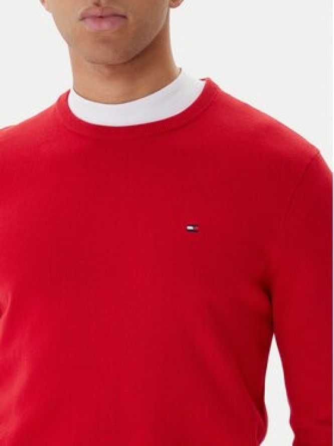 Tommy Hilfiger Sweter Essential Ssnl MW0MW39999 Czerwony Regular Fit