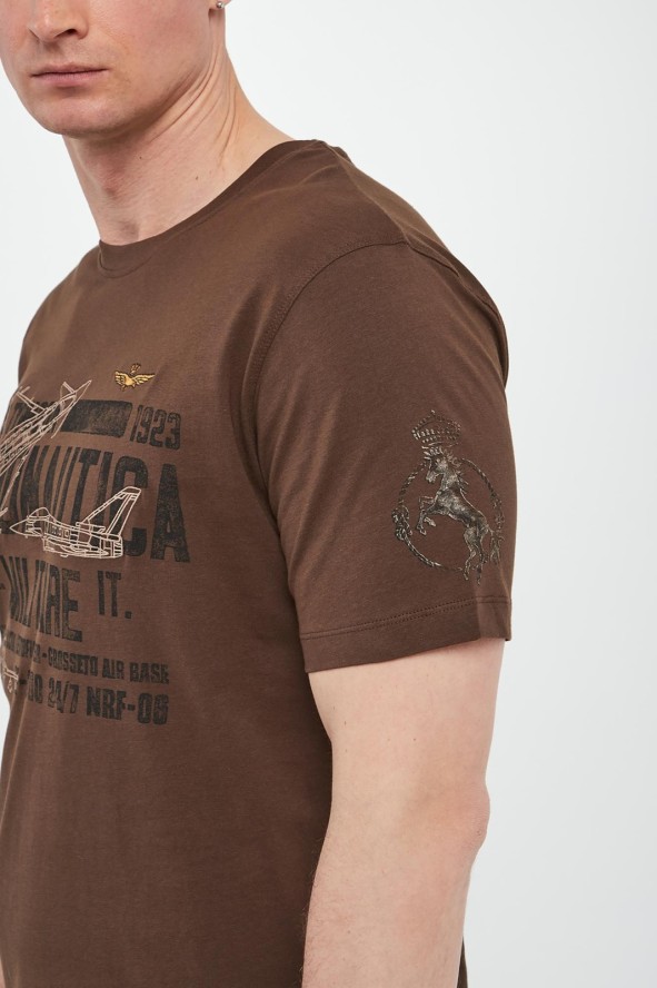 T-shirt męski z grafiką AERONAUTICA MILITARE
