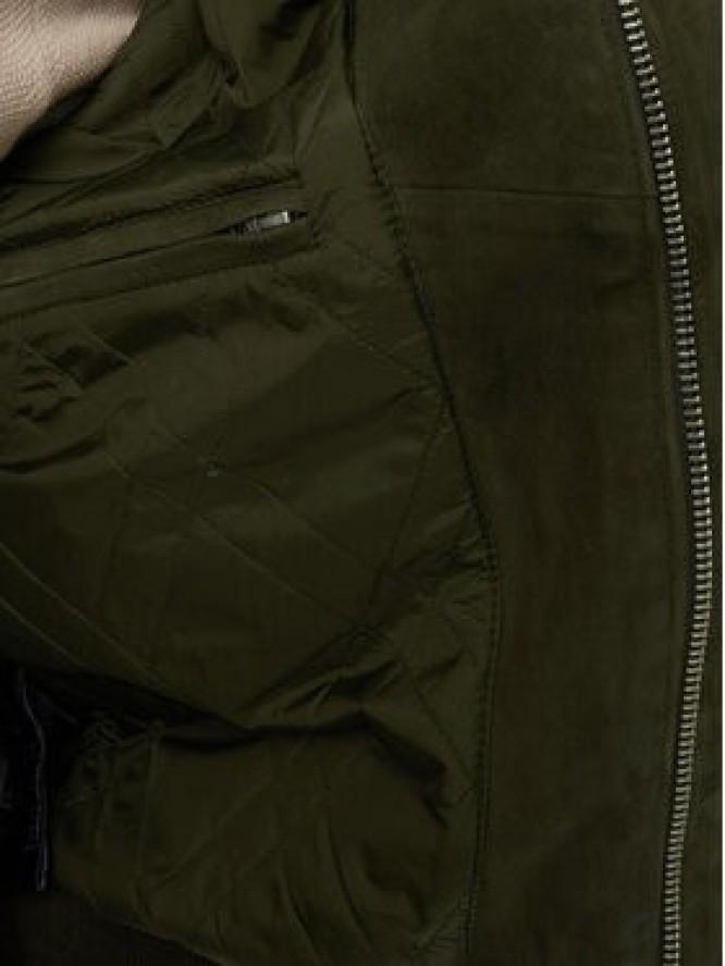 Schott NYC Kurtka skórzana LC2410S Zielony Regular Fit