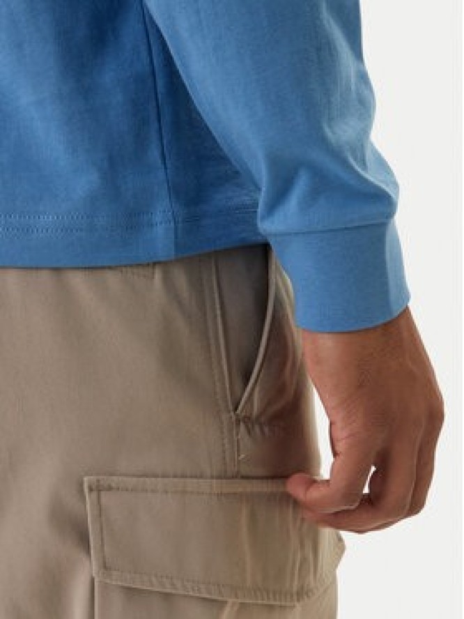 Napapijri Longsleeve S-Box Logo NP0A8BC5 Niebieski Regular Fit