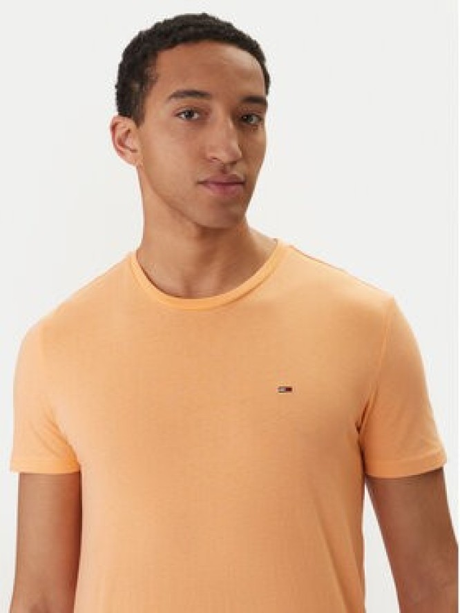 Tommy Jeans T-Shirt DM0DM20363 Pomarańczowy Slim Fit