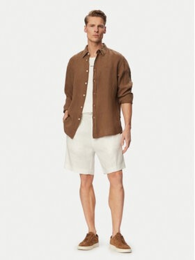 HUGO Szorty materiałowe Cino 262FW 50562792 Kremowy Straight Fit