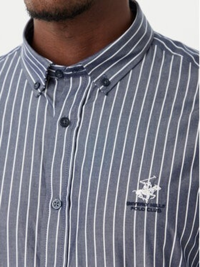 Beverly Hills Polo Club Koszula P-SS26M-BRASS Granatowy Regular Fit