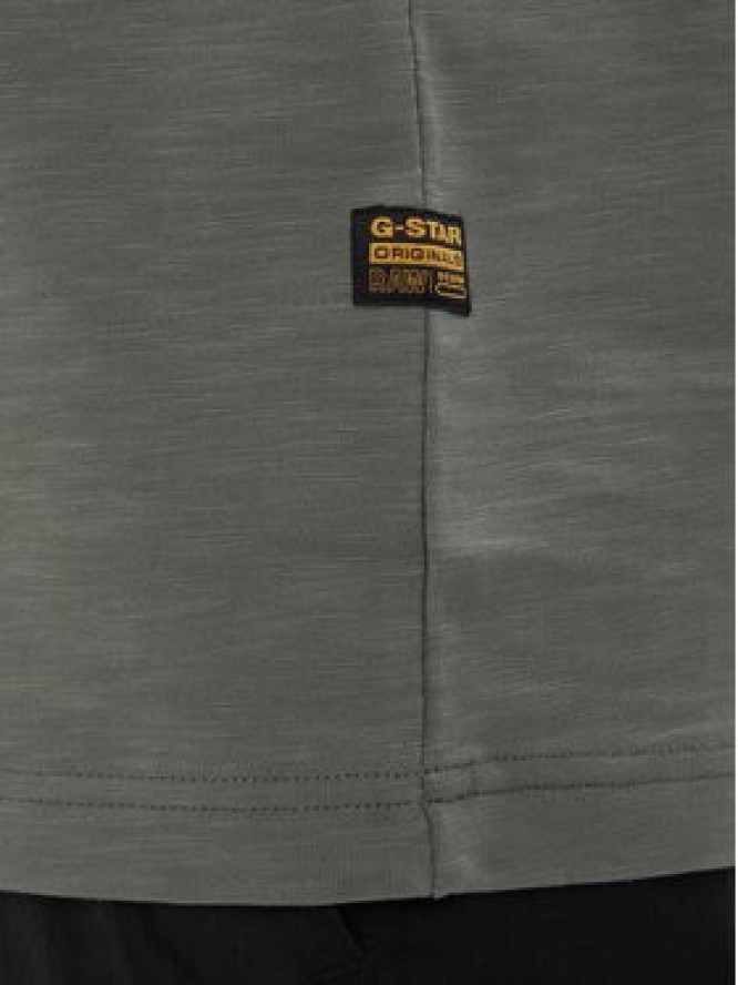 G-Star Raw T-Shirt Distressed D28891-E512 Zielony ciemny Regular Fit