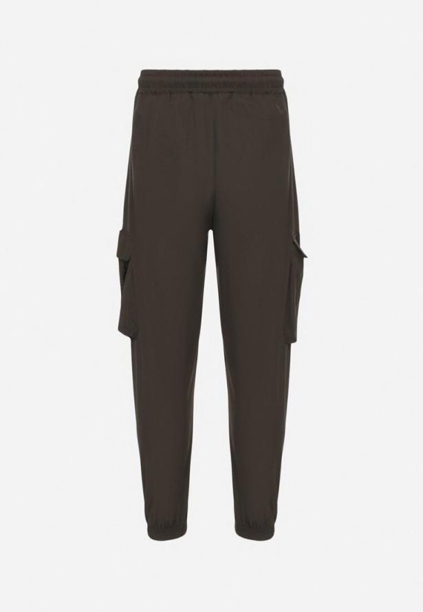 Ciemnozielone Spodnie Cargo z Odpinanym Łańcuchem Efandrel