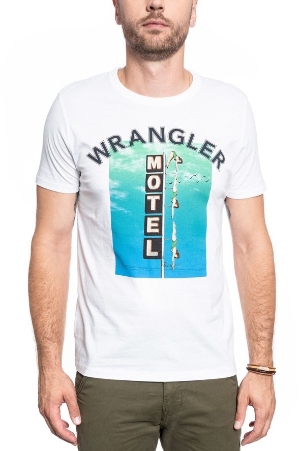 MĘSKI T-SHIRT WRANGLER SS GOOD TIMES TEE WHITE W7F8FK989 112131814