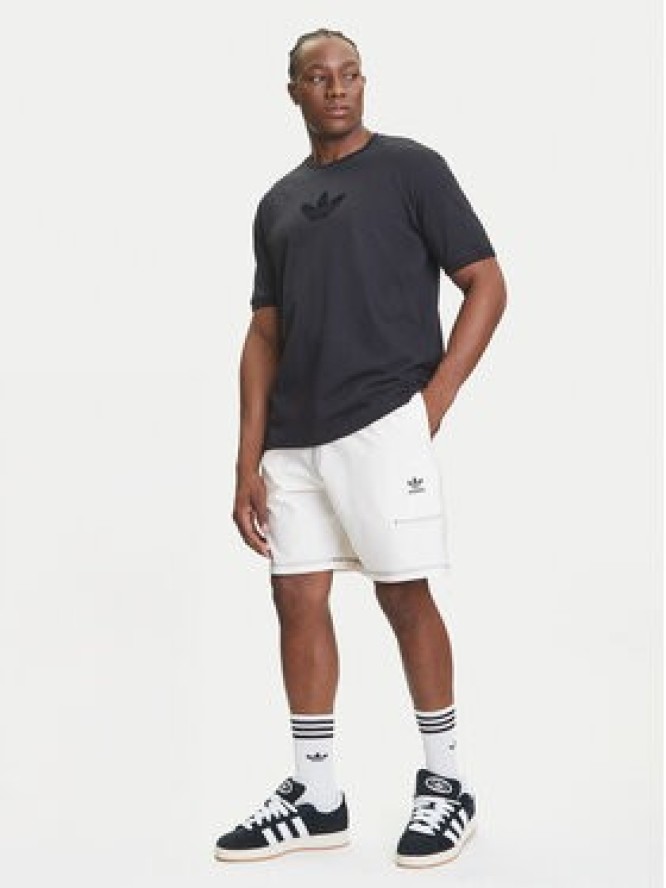 adidas Szorty sportowe Trefoil Essentials KA8541 Écru Loose Fit