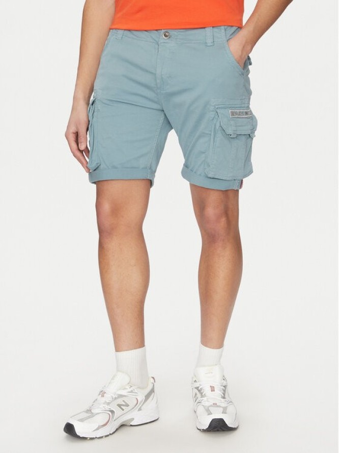 Alpha Industries Szorty materiałowe Crew 176203 Niebieski Slim Fit