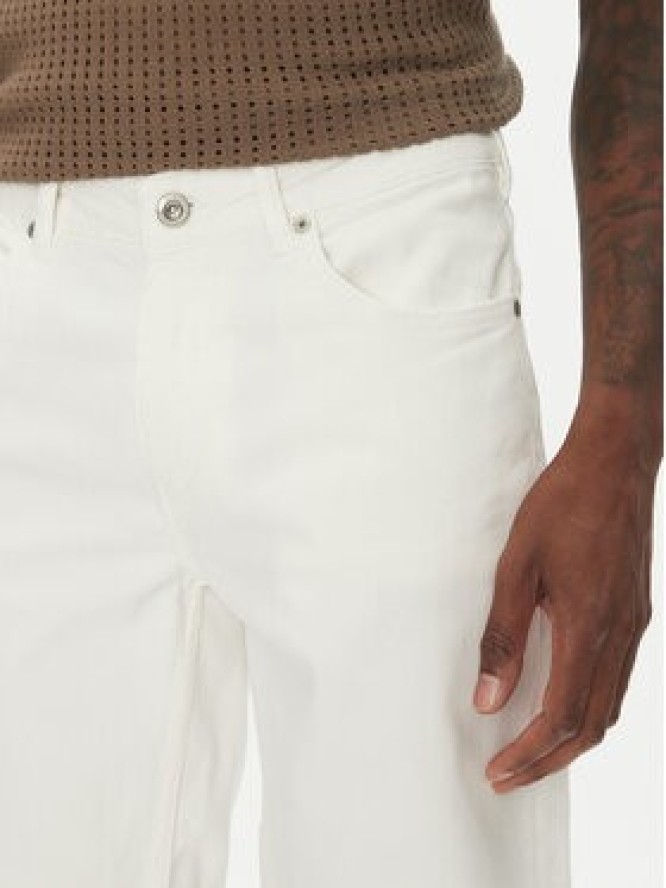 Lindbergh Szorty jeansowe 30-550002WHI Biały Regular Fit