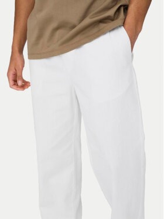 Only & Sons Spodnie materiałowe Sinus 22028267 Biały Loose Fit