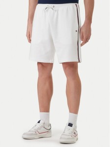 Tommy Hilfiger Szorty sportowe Global Stripe MW0MW42883 Biały Regular Fit