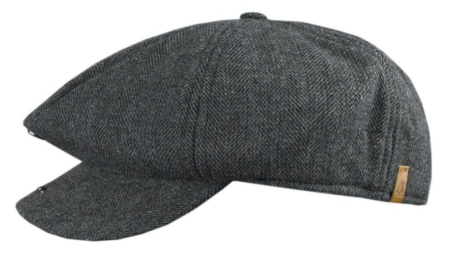 Lekko Ocieplony Męski Kaszkiet - Alties - Krój Peaky Blinders - Grafit