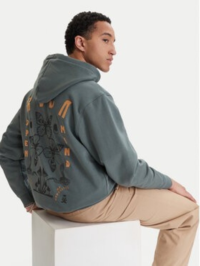 RVCA Bluza Butterfly Poster EVYSF00136 Zielony Boxy Fit