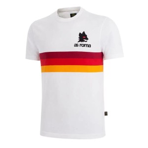 AS Roma Paski - T-Shirt - Biała – COPA Football