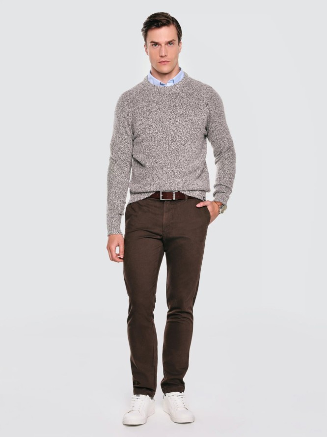 Sweter męski melanżowy brązowy Waltero 804