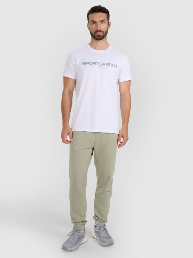 4F T-shirt regular z nadrukiem męski - biały XXL