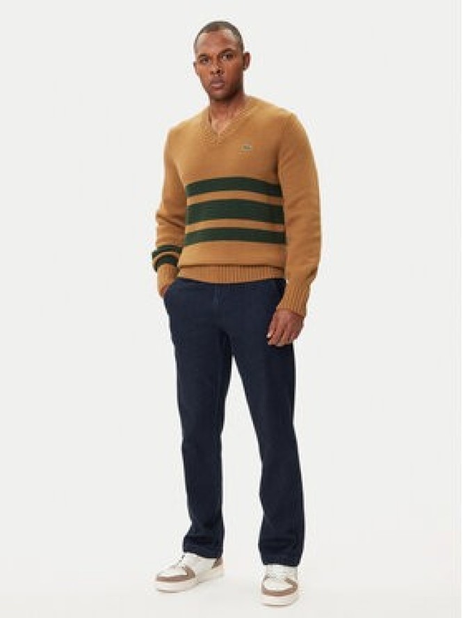 Lacoste Sweter AH5180 Brązowy Regular Fit