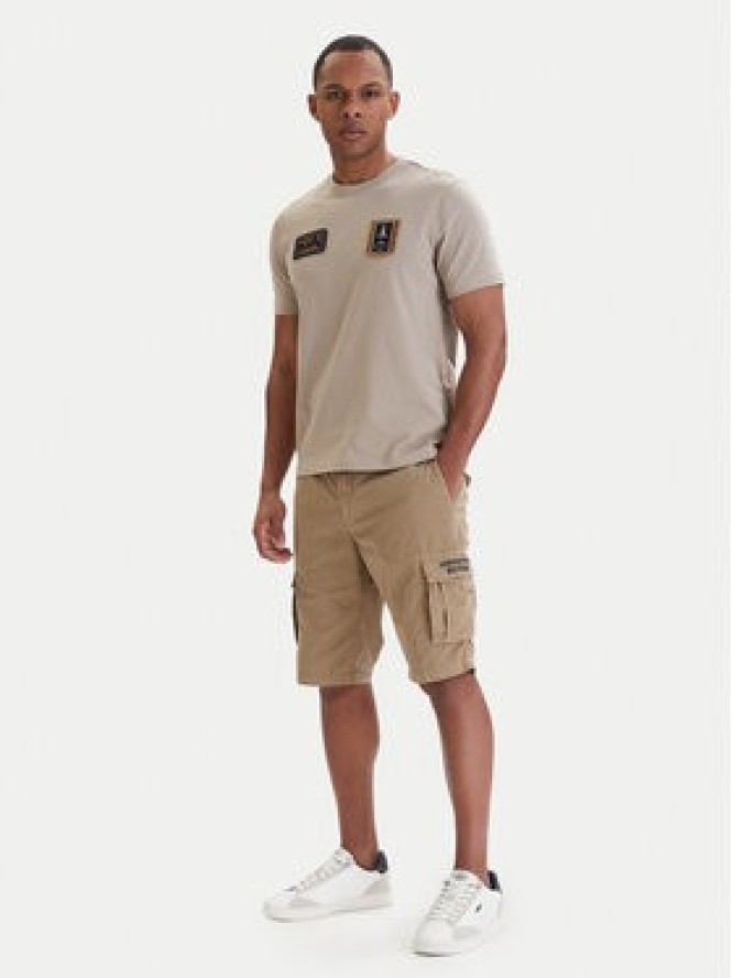 Aeronautica Militare Szorty materiałowe 261BE0066UCT01122 Beżowy Regular Fit