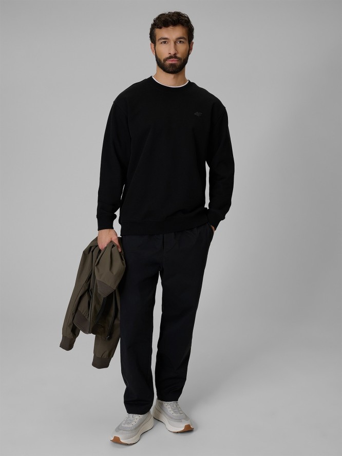 4F Bluza dresowa regular bez kaptura męska - czarna S