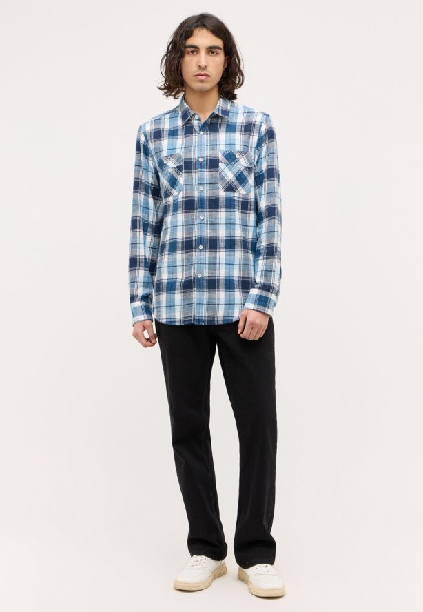 Męska Koszula MUSTANG Eastbridge Multicheck Blue 1014768 12552