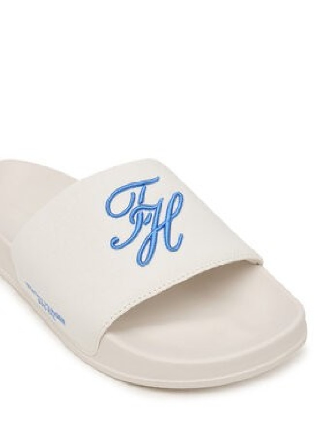 Tommy Hilfiger Klapki Logo Embroidery Canvas Pool Slides FM0FM05858 Biały