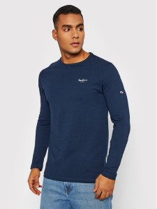 Pepe Jeans Longsleeve Original Basic 2 PM508211 Granatowy Slim Fit