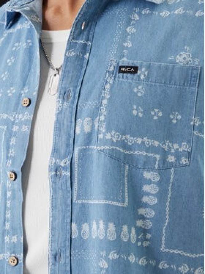 RVCA Koszula Frame Chambray AVYWT00507 Błękitny Regular Fit