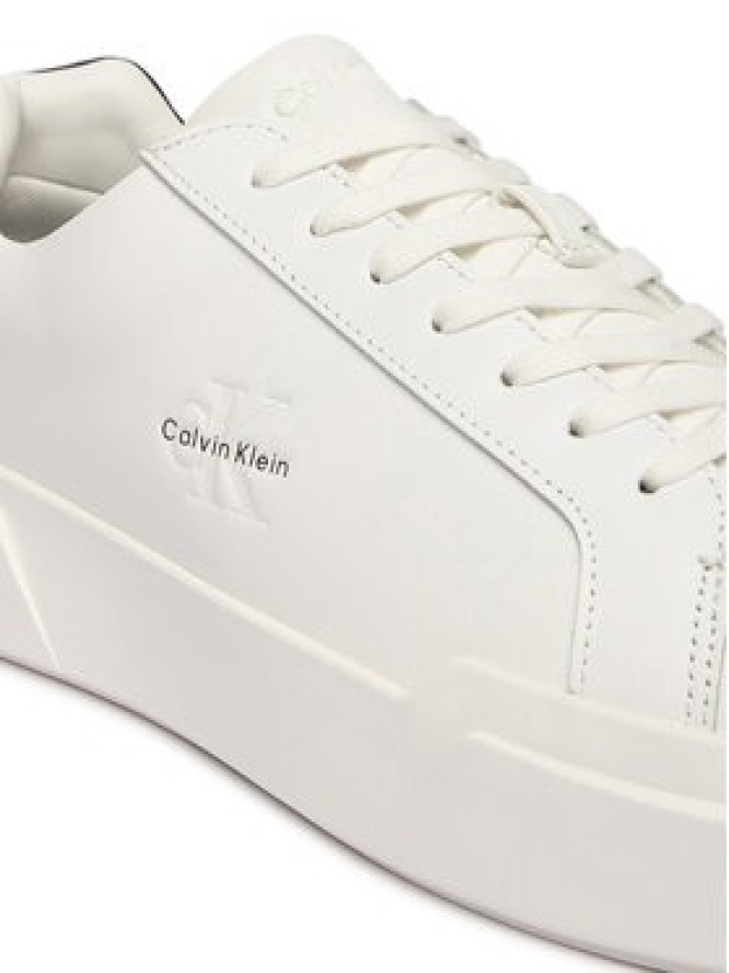 Calvin Klein Sneakersy Chunky Cupsole Laceup Lth YM0YM01344 Biały