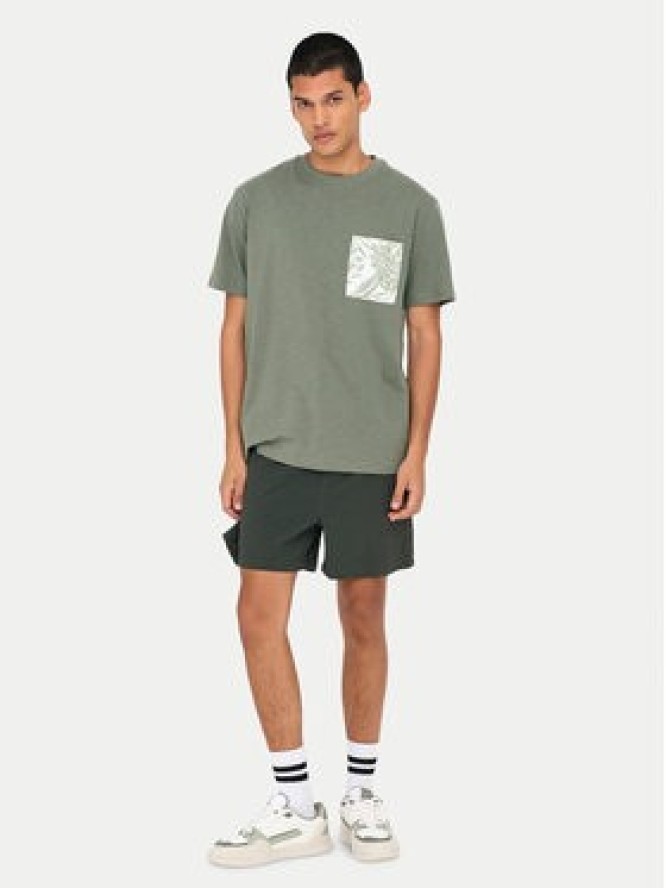 Only & Sons T-Shirt 22025286 Zielony Regular Fit