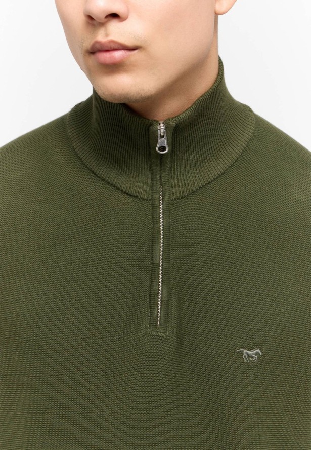 Męski Sweter Mustang Style Everett Rifle Green 1015474 6514