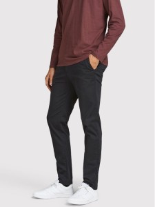 Jack & Jones Chinosy Marco 12150158 Czarny Slim Fit