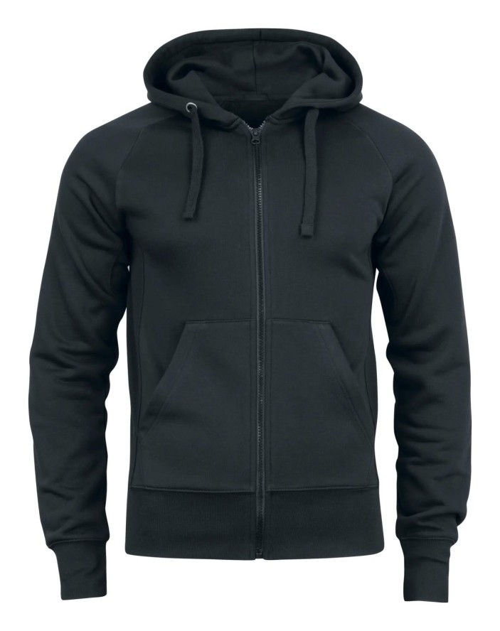 clique Harper Bluza z kapturem na zamek unisex z mieszanki bawełny – black