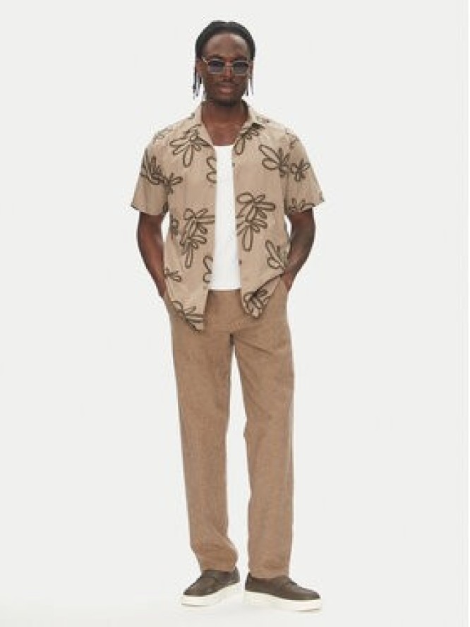 Lindbergh Koszula 30-203705 Beżowy Regular Fit