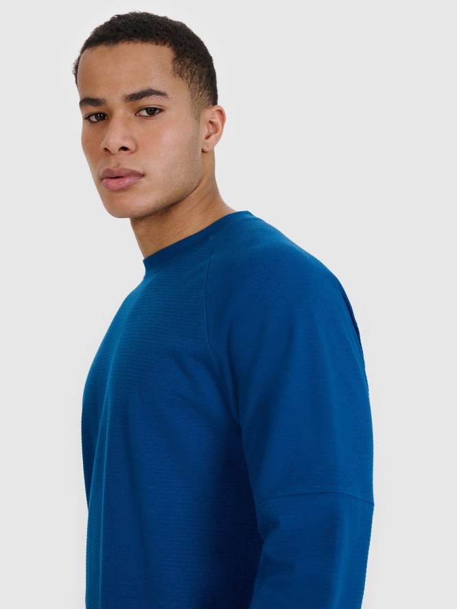 4F Bluza dresowa nierozpinana bez kaptura męska - niebieska XXL