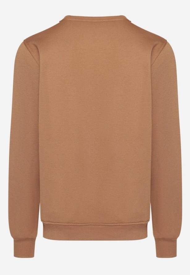 Brązowa Bluza z Polarem na Podszewce Metinna