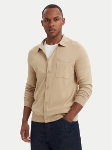 HUGO Kardigan San Jordan 50553663 Beżowy ciemny Regular Fit